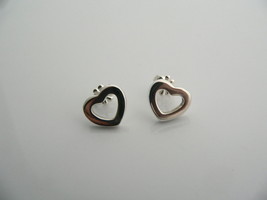 Tiffany &amp; Co Heart Earrings Silver Open Studs Gift Love Peretti Statement T CO - £236.88 GBP