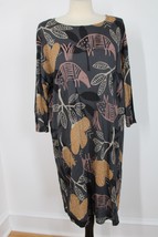 Gudrun Sjoden M Gray Armadillo Floral Modal Jersey Dress Pockets Lagenlook - £94.92 GBP