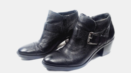 Naturalizer Women Ankle Boot Size 7 Wide Black Leather Biker Western N5 Comfort - $24.99