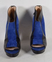 Jerome C Rousseall Womens Suede Peep-Toe Pumps Royal Blue 36.5 Italy - $99.00