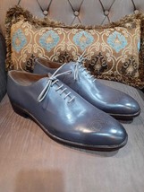 Handmade Men&#39;s Gray Cowhide Leather Oxford  Whole Cut Dress Formal Shoes - $128.69+