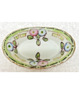 Vintage Pink &amp; Blue Hand Painted Floral w Gold Open Salt Dip2 3/4 x 1 5/... - $18.32