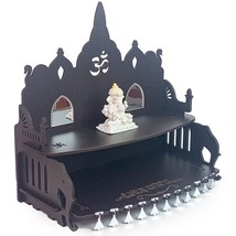 wooden temple mandir for home office black color pooja ghar god puja Teak Finish - £34.68 GBP