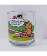 McDonald&#39;s Garfield &amp; Otis Glass Mug Cup &quot;I&#39;m Not One Who Rises To The O... - $14.37