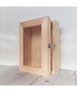 Deep Unfinished wood Shadow Box Glass door 6 4/16" x 8 12/16" x 3 2/16" - $36.06