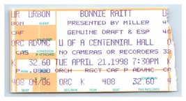 Bonnie Raitt Concert Ticket Stub April 21 1998 Tucson Arizona - £19.45 GBP