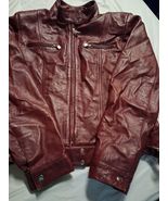 Vintage Hugo Buscati Womens M Burgundy 100% Leather Jacket - $67.31