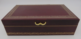 Vintage MELE Jewelry Box Maroon with Velvet Red Interior Hinged Lid - £15.58 GBP