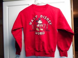 Walt Disney World Girls Sz M Long Sleeve Sweatshirt Pullover Red - $13.86