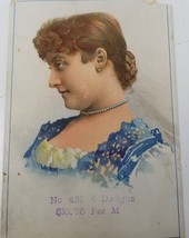 Victorian Sales Card Advertisement Jewelry Woman with Price List - £11.83 GBP