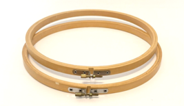 Wooden Embroidery Hoops Made in Taiwan Size 9 Inch Lot of Two Screw Tightening - £16.19 GBP