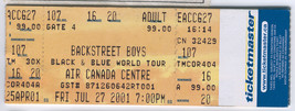 Backstreet Boys 2001 Full Collectable Ticket Air Canada Centre Toronto Black Blu - £7.79 GBP
