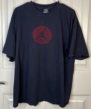 Vintage Air Jordan T-Shirt Men XL Bred Black Red Nike Jumpman Logo Y2K - $16.29