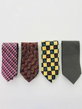 Stafford 100% Silk Ties Set of 4 Pink Blue Yellow Red Burgundy Charcoal Gold USA - £11.68 GBP