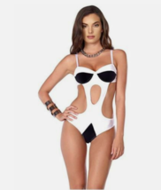 Blvd Collection by Forplay Women Black/White Cutout Bustier Monokini Swi... - $19.99