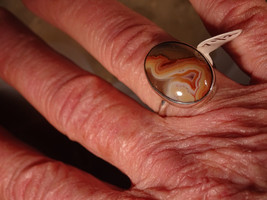 Moroccan Agate Ring - Handmade Set In Sterling Silver Gorgeous Stone Custom One - £46.50 GBP
