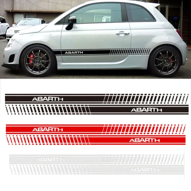 S car styling abarth side skirt sticker racing stripe body stickers for fiat 500 dd9390 thumb200