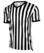 Breathable Short Sleeve T Shirt Black White Referee Shirt Size Med - $8.90