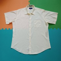 CLAYBROOKE VTG Mens Dress Shirt Size 17 Short Sleeve Classic Light Yellow - $21.27 CAD