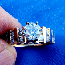 Earth mined Diamond Deco Engagement Ring Vintage Style Solitaire Setting 2 carat - £2,950.01 GBP