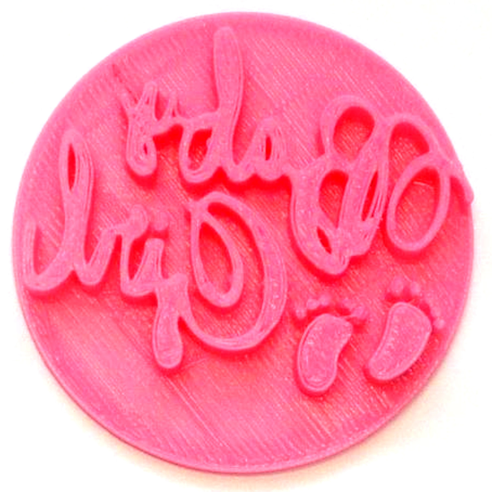 Baby Girl Words With Feet Script Font Cookie Stamp Embosser USA PR4008 - $2.99