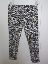 CACHE LADIES STRETCH SKINNY LOW-RISE LEOPARD PRINT ANKLE JEANS-4-NWT-$$98 - $31.48