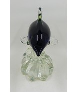Art Glass Hand Blown Dolphin On Wave Porpoise Figurine Paperweight Blue ... - £19.65 GBP