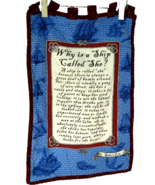 Homemade "Why Is A Ship Called A She?" Banner Curtain Wall Art Nautical Boat Art - $18.76