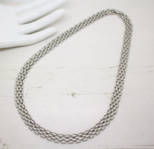 Stylish Vintage 1980s Silver Tone Watchband Link Collar NECKLACE Jewellery - $24.58