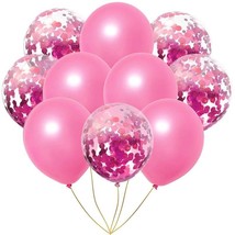 20 Metallic Confetti Balloons Wedding Party Baby Shower Girl Pink Decorations - £12.97 GBP