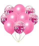 20 Metallic Confetti Balloons Wedding Party Baby Shower Girl Pink Decora... - £12.16 GBP