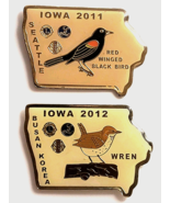 Iowa Lions Club Bird Pin Lot 2 2011 Red Winged Blackbird Seattle 2012 Wr... - $35.54 CAD