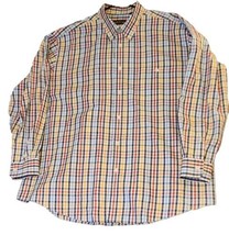 ORVIS Button Up Wrinkle Free White Red Blue Yellow Plaid Long Sleeve Mens Sz XXL - £21.83 GBP