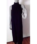 Finity Naturals Black Velvet Maxi Sheath Dress Sleeveless Stand Up Colla... - $34.60