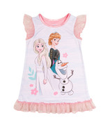 Disney&#39;s Frozen Cast Toddler Night Gown Pajamas Multi-Color - £21.16 GBP