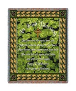 72x54 IRISH BLESSING Ireland Shamrock Cross Tapestry Afghan Throw Blanket - £50.76 GBP