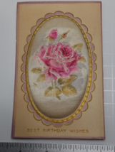 Rare 1909 Pincushion Postcard Birthday Satchet Unposted Roses On Pillow - £10.26 GBP
