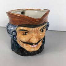 Occupied Japan Pirate Toby Mug Character Face Jug Blue Hair Black Moustache VTG - £13.95 GBP