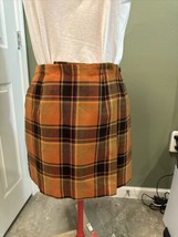 Vintage Liz Clairborne Orange Plaid Wrap Skirt - £9.49 GBP