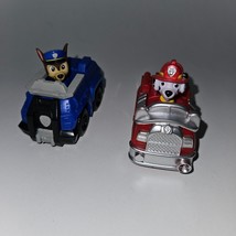 PAW Patrol Character Vehicle Lot Chase Marshall Blue Red Spin Master 201... - £8.47 GBP
