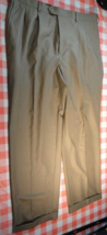 Perry Ellis Tan Kahki Straight Leg Lightweight Formal Dress Work Pants 40X32 - £18.58 GBP