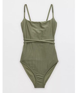 Aerie Shine Rib Strappy Scoop Full Cover One Piece Swimsuit X-LARGE LONG... - €36,12 EUR