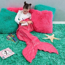 Little Mermaid Tail Kids Girls Blanket Very Softy Sparkles Texture Throw Size - £38.45 GBP
