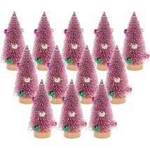 12Pcs Small Sisal Trees Mini Pine Trees With Wood Base Mini Bottle Brush... - £22.13 GBP