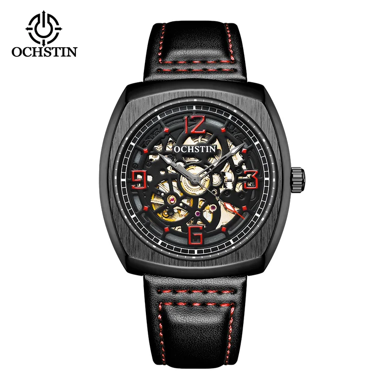 OCHSTIN Mens Automatic Watches Skeleton Steampunk Mechanical Leather Male   Vint - £39.04 GBP