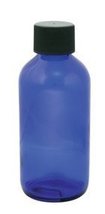 TRAVEL Cobalt Glass 4oz Bottle w/Dispensing Cap (Model: 25-401) - £5.57 GBP