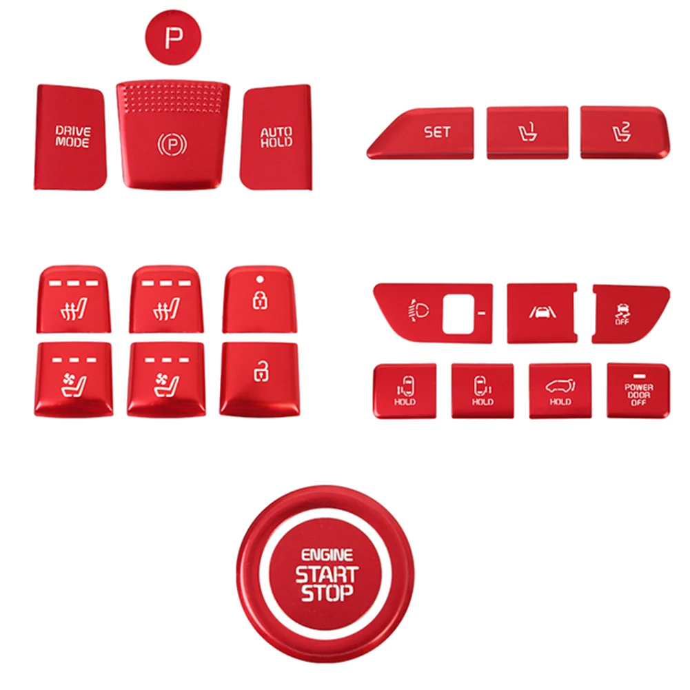 22Pcs Car Central Control t Gear Seat Button Sticker Cover Trim for  Carnival 4  - $155.55