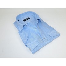 Men's Ciazzo Turkey 100% Linen Breathable Shirt Short Sleeves #Linen 32 Med Blue image 2