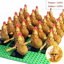 21Pcs/set Medieval Spartan Warriors The 300 Spartans Army Soldiers Minifigures - £26.59 GBP
