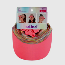 Scunci Girls 2 Piece Visor &amp; Scrunchie Hot Pink Hair Accessories New - £10.76 GBP